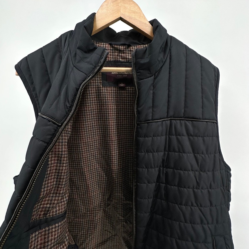Johnston & Murphy Mens XL Blue Quilted Vest Plaid Lined Full Zip Mock Neck